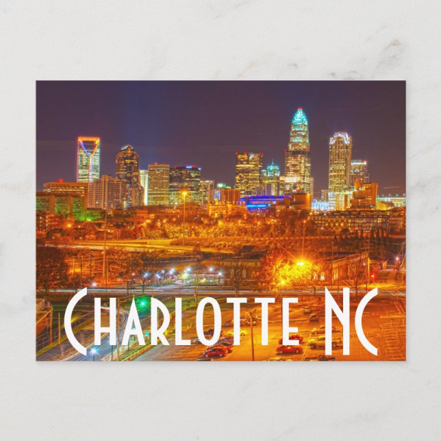 Charlotte NC Postkarte (Vorderseite)