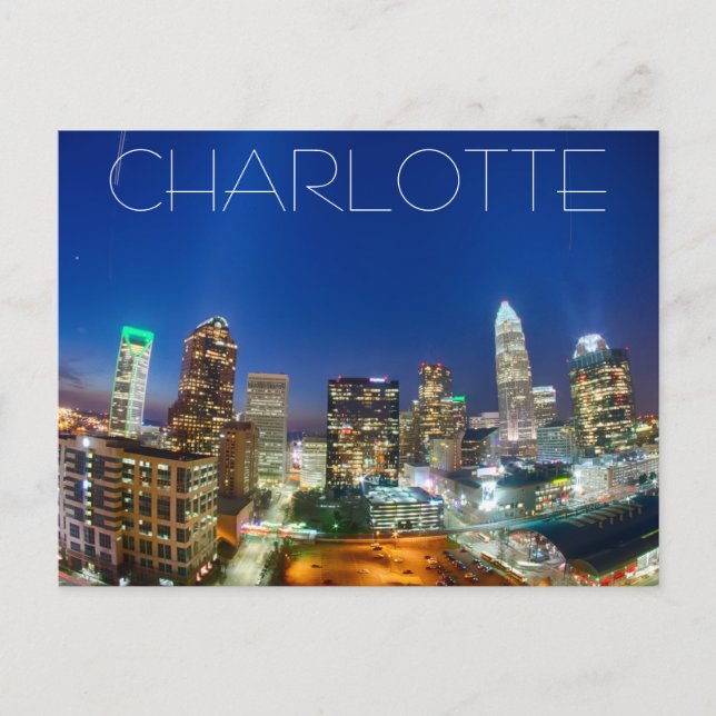 Charlotte NC Postkarte (Vorderseite)