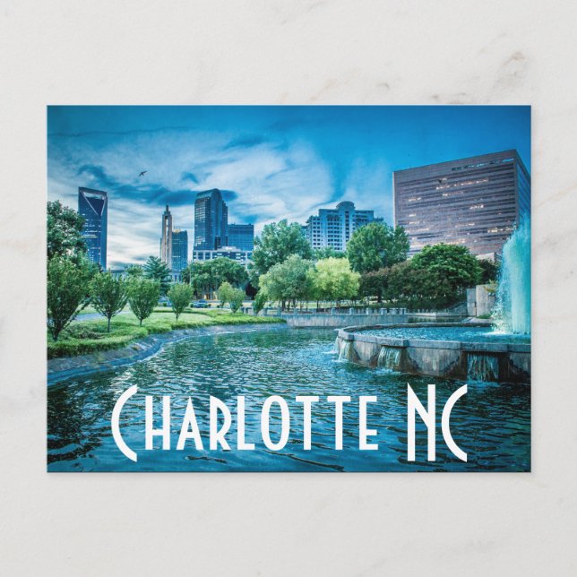 Charlotte NC Postkarte (Vorderseite)