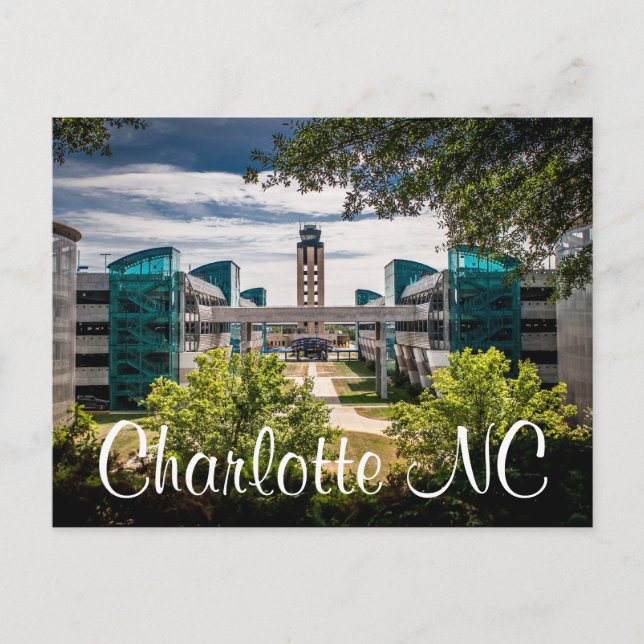 Charlotte NC Postkarte (Vorderseite)