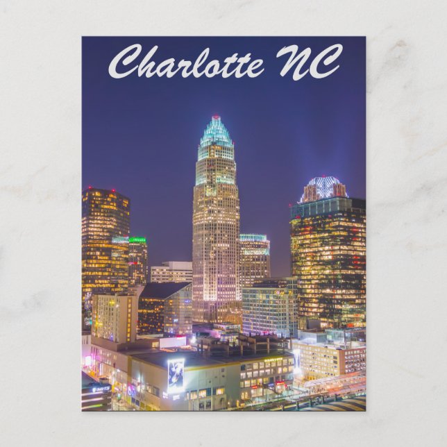 Charlotte NC Postkarte (Vorderseite)