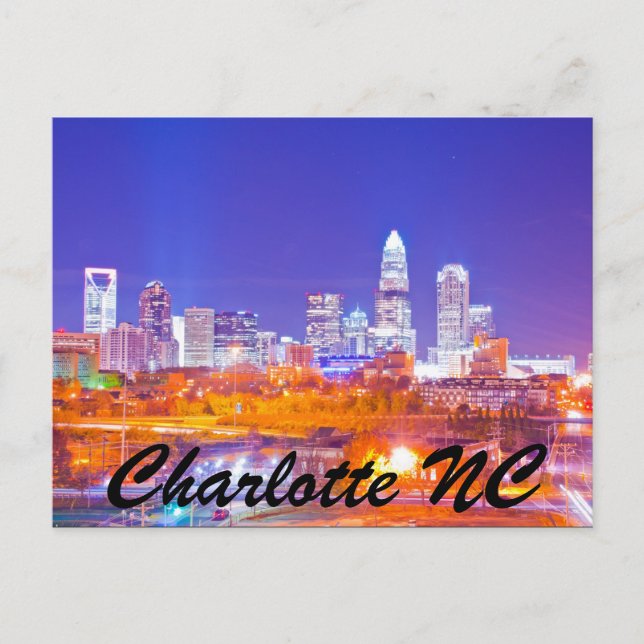 Charlotte NC Postkarte (Vorderseite)