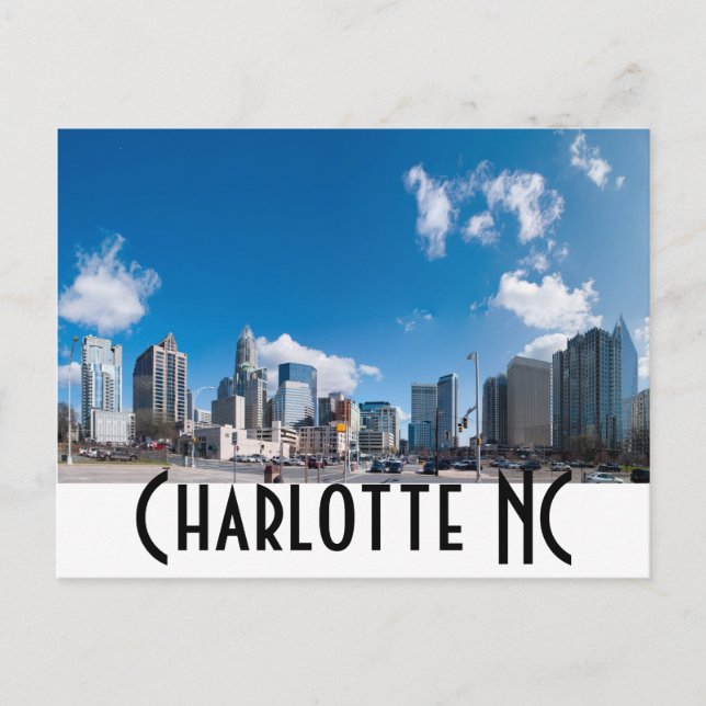 Charlotte NC Postkarte (Vorderseite)