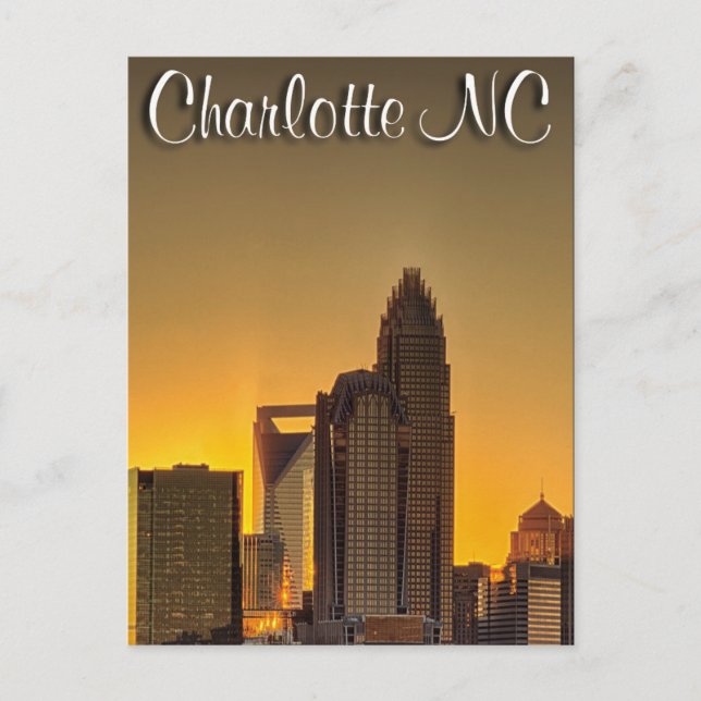 Charlotte NC Postkarte (Vorderseite)