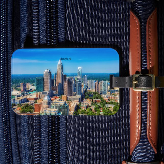 Charlotte, NC-Skyline-Foto Gepäckanhänger (Vorderseite Insitu 4)