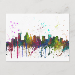 CHARLOTTE, NORDCAROLINA SKYLINE POSTKARTE