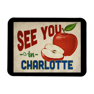 Charlotte North Carolina Apfel - Vintage Reise Magnet
