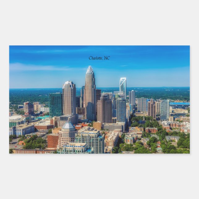 Charlotte, North Carolina City, Rechteckiger Aufkleber (Vorderseite)