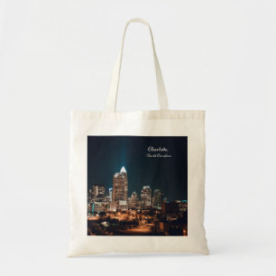 Charlotte North Carolina City Skyline Nacht Tragetasche