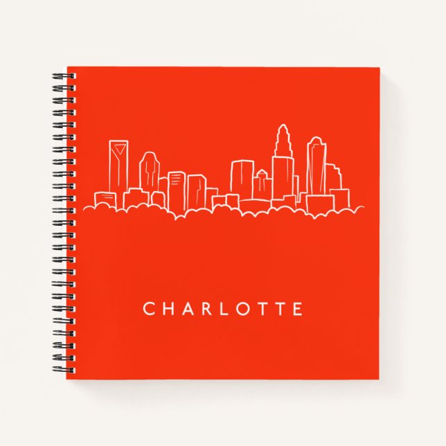 Charlotte, North Carolina City Skyline Notizbuch (Vorderseite)