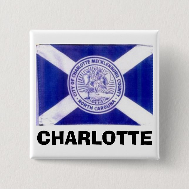 Charlotte-North Carolina-Flagge Button (Vorderseite)
