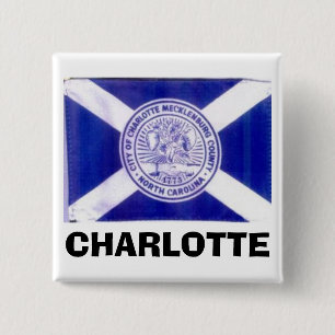Charlotte-North Carolina-Flagge Button
