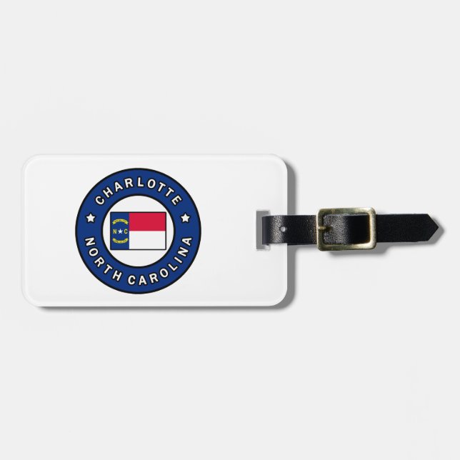 Charlotte North Carolina Gepäckanhänger (Vorderseite horizontal)