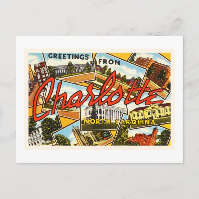 Charlotte North Carolina NC Alte Vintage Postkarte (Vorderseite)