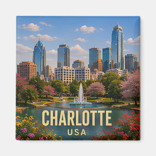 Charlotte North Carolina Reise-Geschenk Garten Sze Magnet