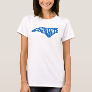 Charlotte North Carolina Retro Staat Form Design T-Shirt