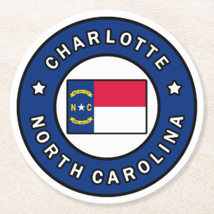 Charlotte North Carolina Runder Pappuntersetzer