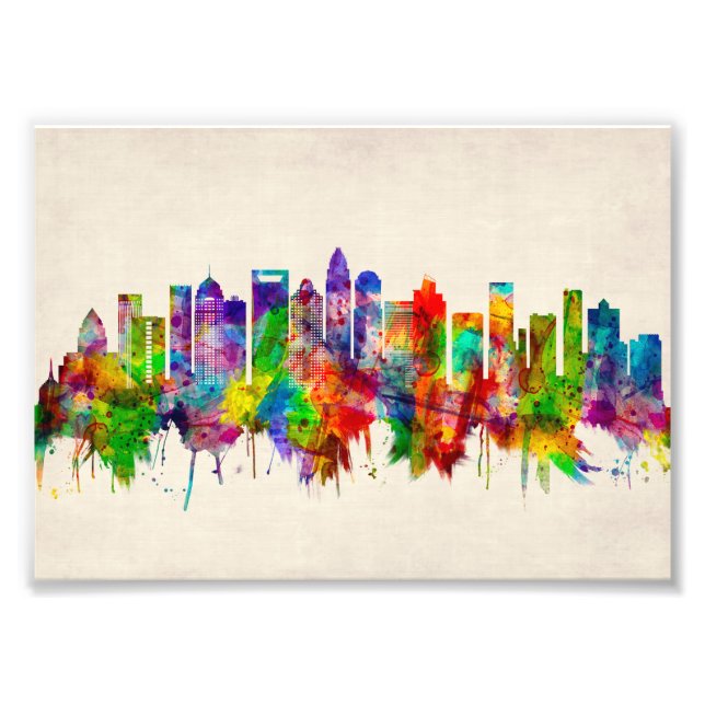 Charlotte North Carolina Skyline Fotodruck (Vorne)
