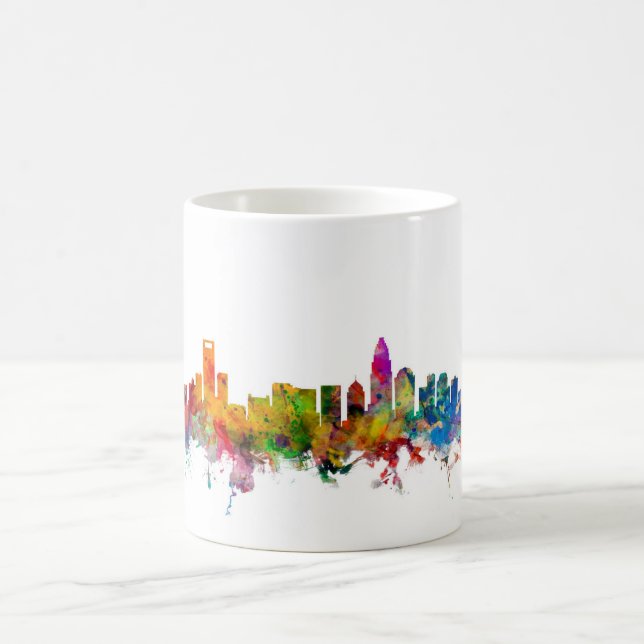 Charlotte-North Carolina-Skyline Kaffeetasse (Mittel)