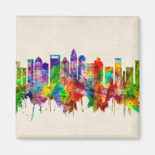 Charlotte North Carolina Skyline Magnet