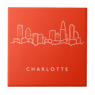Charlotte, North Carolina-Stadt-Skyline Fliese