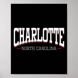 Charlotte North Carolina Urlaub College Stil Nc Poster