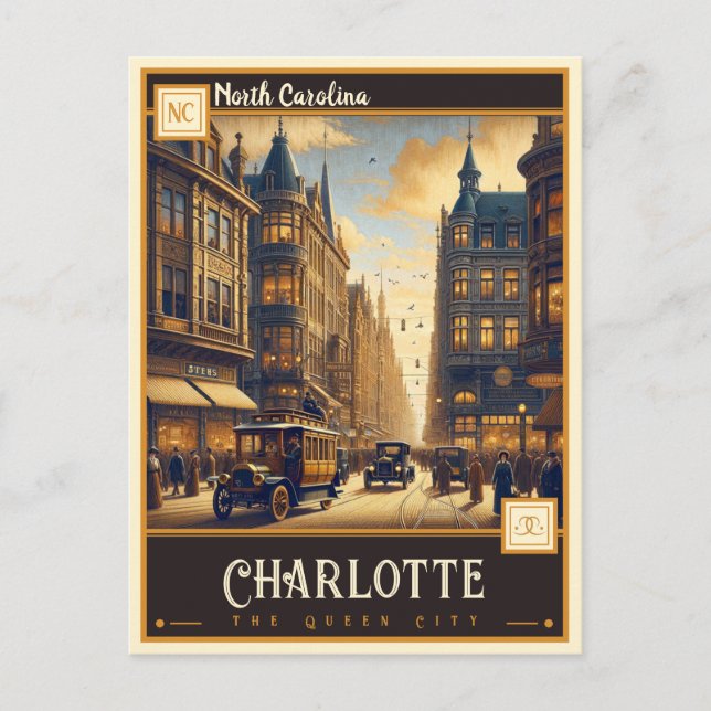 Charlotte, North Carolina | VINTAG Postkarte (Vorderseite)