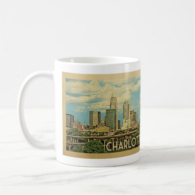 Charlotte North Carolina Vintage Reise Kaffeetasse (Links)