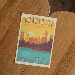 Charlotte, North Carolina   Wir haben uns bewegt Einladungspostkarte