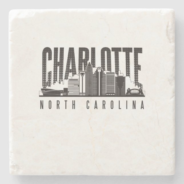 Charlotte Queen City Skyline Untersetzer (Vorderseite)