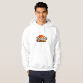 Charlotte Retro-Sonnenuntergang mit personalisiert Hoodie
