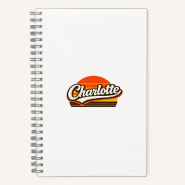 Charlotte Retro-Sonnenuntergang Personalisiertes N Notizbuch