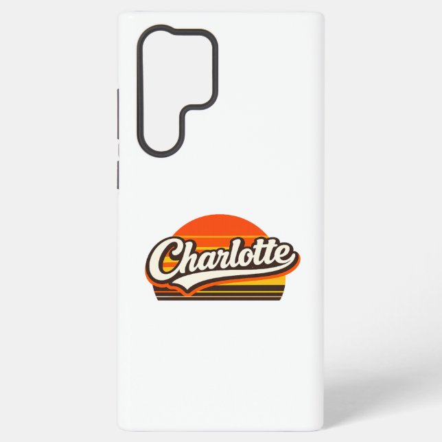 Charlotte Retro Sunset Personalized Name Design Samsung Galaxy Hülle (Rückseite)