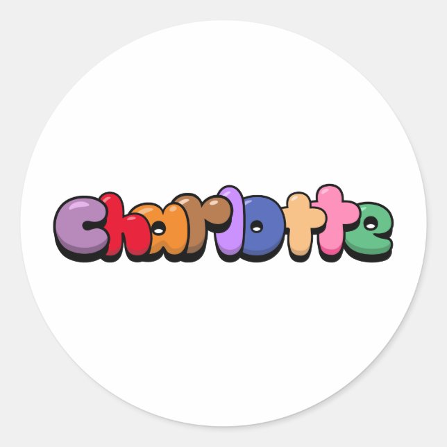 Charlotte Runder Aufkleber (Vorderseite)