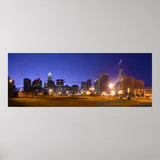 Charlotte Skyline Dawn - voll @ 49,5 x 18,5 Poster (Vorne)