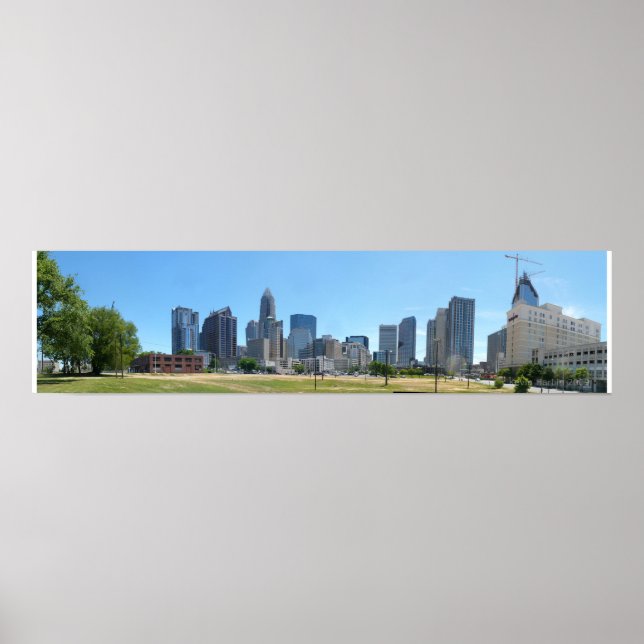 Charlotte Skyline Day - voll @ 30.12x18.5 Poster (Vorne)