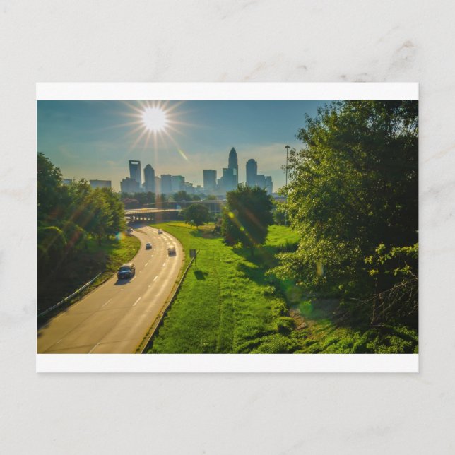 Charlotte skyline Nord Carolina Postkarte (Vorderseite)