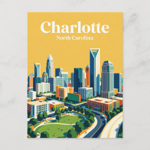 Charlotte Skyline USA Postkarte