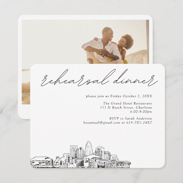 Charlotte Wedding Elegante Probe Einschlusskarte Begleitkarte (Vorne/Hinten)