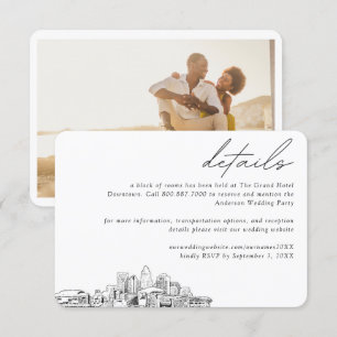 Charlotte Wedding Hotel Zimmerblock Details Begleitkarte