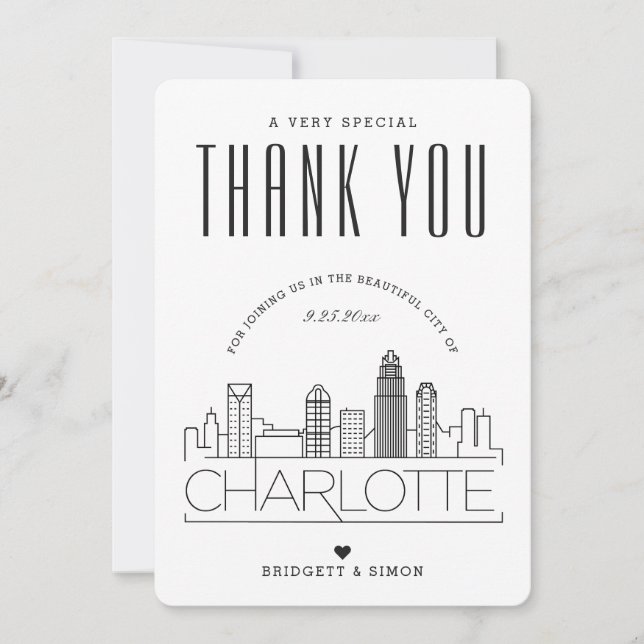 Charlotte Wedding | Vielen Dank + Foto-Karte Karte (Vorderseite)