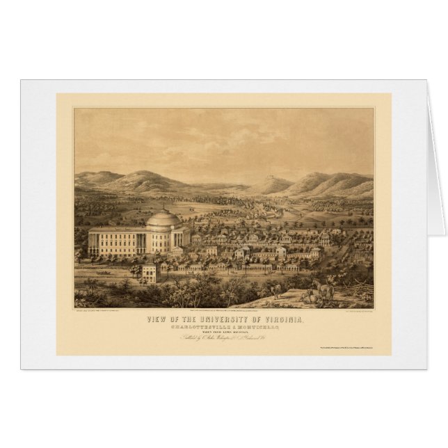 Charlottesville, carte panoramique de VA - 1856 (Devant horizontal)