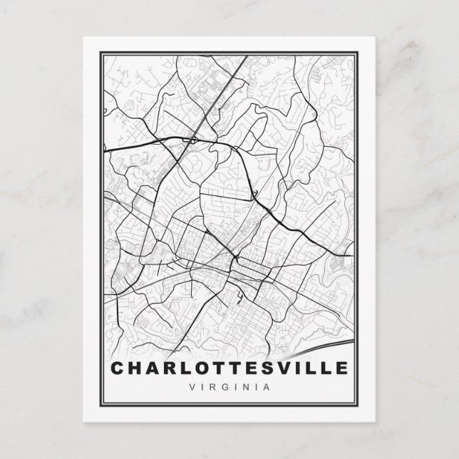 Charlottesville Map Postkarte (Vorderseite)