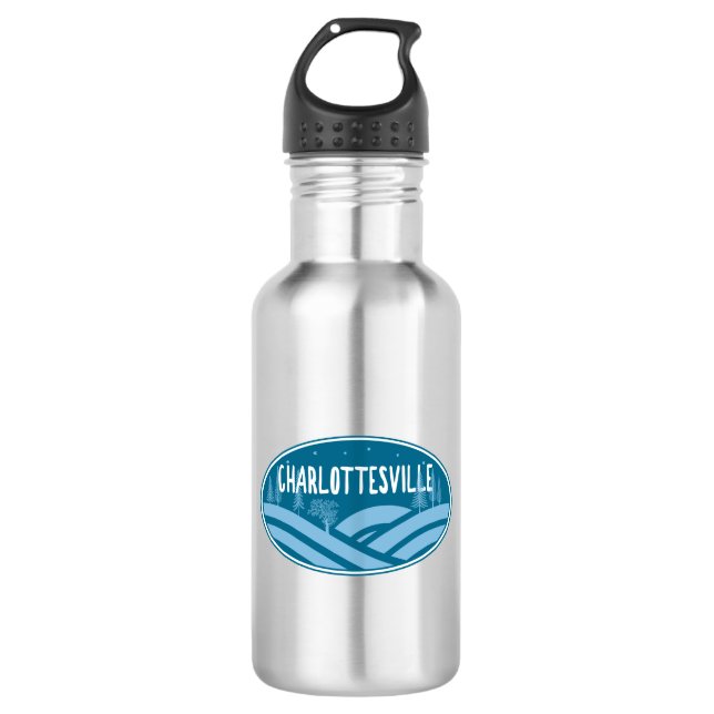 Charlottesville Virginia Außenbereich Edelstahlflasche (Vorderseite)