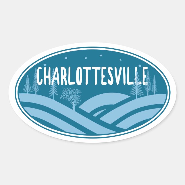 Charlottesville Virginia Außenbereich Ovaler Aufkleber (Vorderseite)