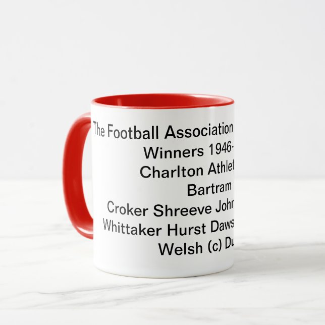 Charlton Athletic FA Cup Gewinner Tasse 1947 (Vorderseite Links)