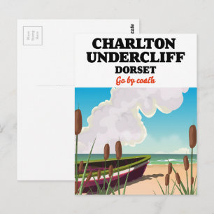 Charlton Undercliff Beach, Dorset Reiseplakat Postkarte