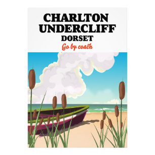 Charlton Undercliff Strand, Dorset Reiseplakat Fotodruck