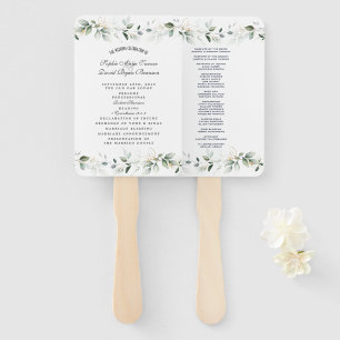 Charm Airy Watercolor Grüne Hochzeitsprogramm Fächer