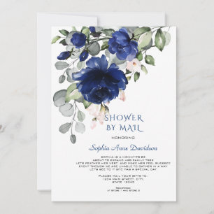 Charm Blue Flowers Kinderdusche per Mail Einladung